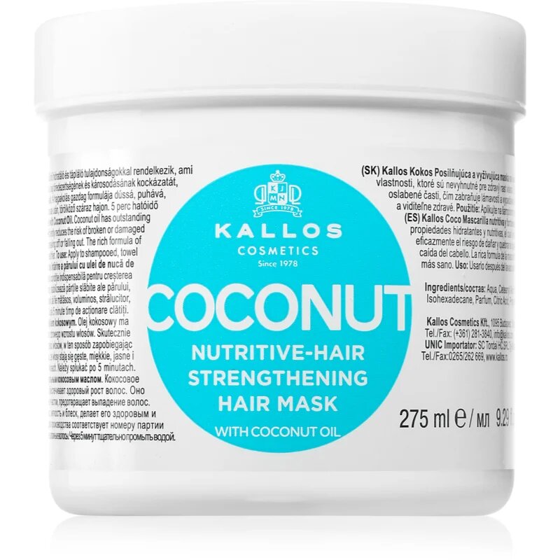 Kallos KJMN Professional Coconut výživná maska pro oslabené vlasy 275 ml