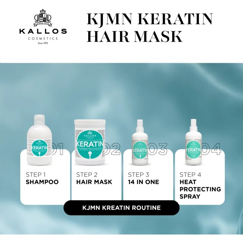 Kallos KJMN Professional Keratin maska na vlasy s keratinem 1000 ml