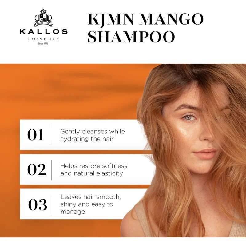 Kallos KJMN Professional Mango hydratační šampon pro suché poškozené a chemicky ošetřené vlasy 1000 ml