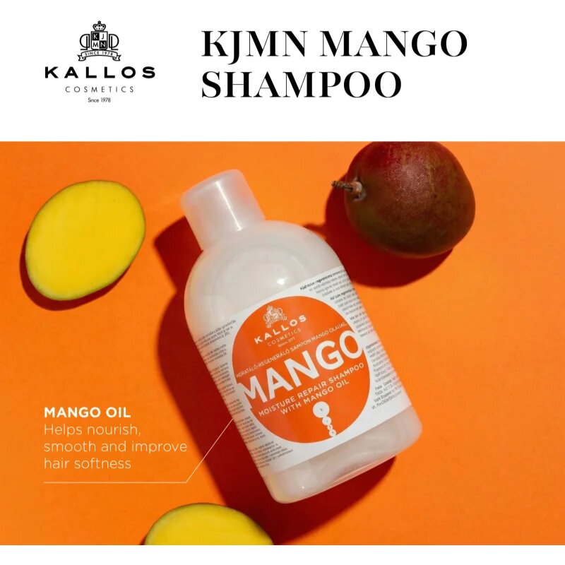 Kallos KJMN Professional Mango hydratační šampon pro suché poškozené a chemicky ošetřené vlasy 1000 ml