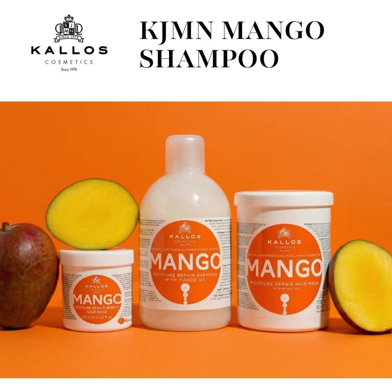 Kallos KJMN Professional Mango hydratační šampon pro suché poškozené a chemicky ošetřené vlasy 1000 ml