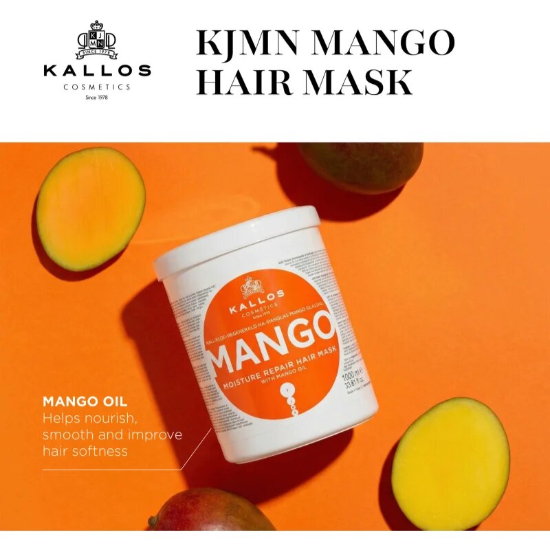 Kallos KJMN Professional Mango posilující maska s mangovým olejem 1000 ml