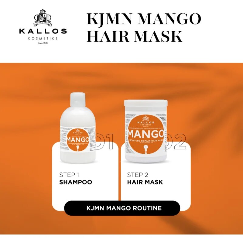 Kallos KJMN Professional Mango posilující maska s mangovým olejem 275 ml