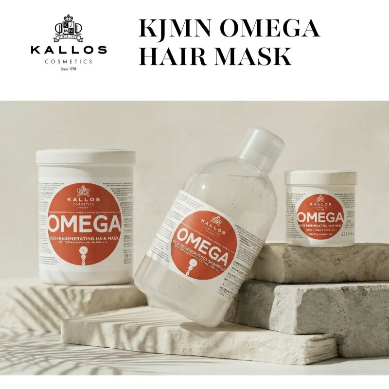 Kallos KJMN Professional Omega vyživující maska na vlasy s omega 6 komplexem a makadamia olejem 275 ml