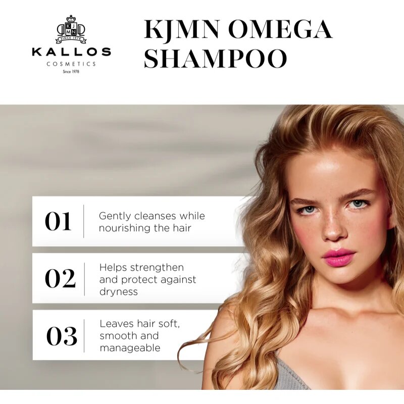 Kallos KJMN Professional regenerační šampon s omega 6 komplexem a makadamia olejem 1000 ml