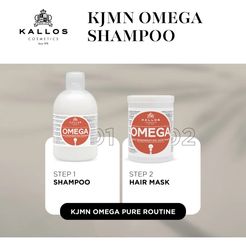 Kallos KJMN Professional regenerační šampon s omega 6 komplexem a makadamia olejem 1000 ml