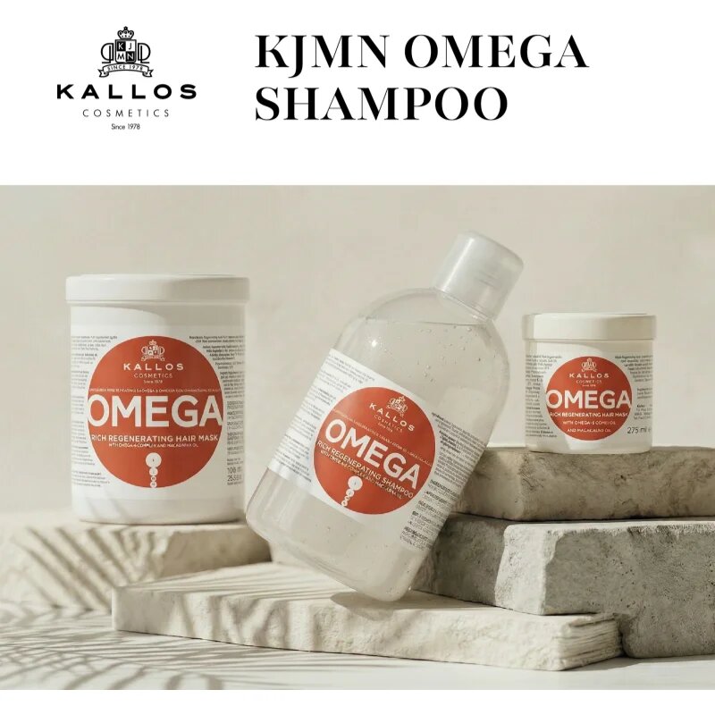 Kallos KJMN Professional regenerační šampon s omega 6 komplexem a makadamia olejem 1000 ml