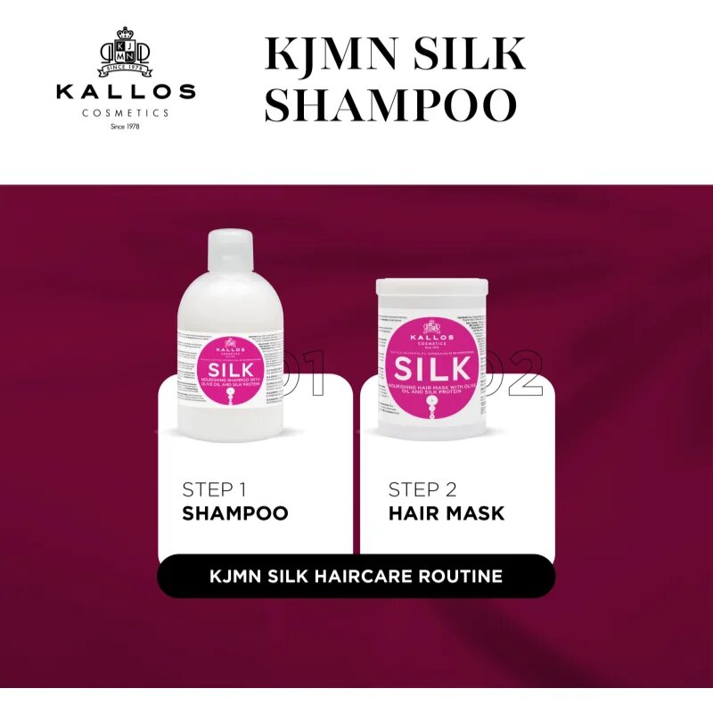 Kallos KJMN Professional Silk hedvábně jemný šampon pro suché a zcitlivělé vlasy 1000 ml