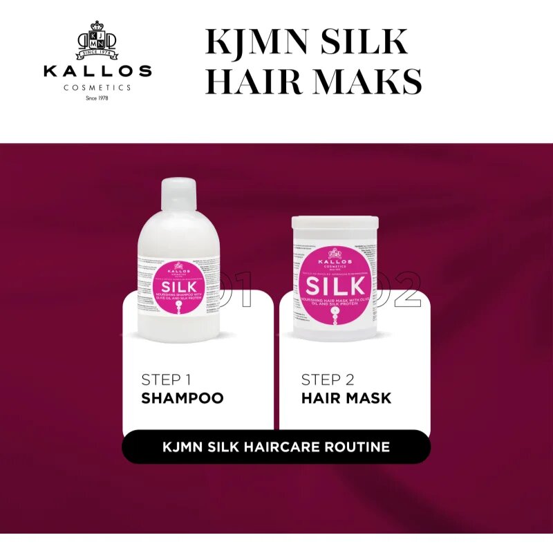 Kallos KJMN Professional Silk maska pro suché a zcitlivělé vlasy 1000 ml