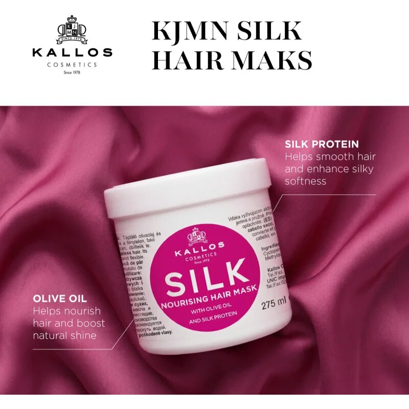 Kallos KJMN Professional Silk maska pro suché a zcitlivělé vlasy 275 ml