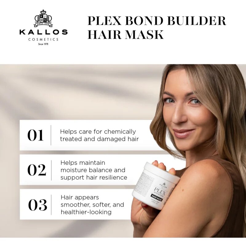 Kallos Plex Hair Mask regenerační maska pro poškozené chemicky ošetřené vlasy 1000 ml