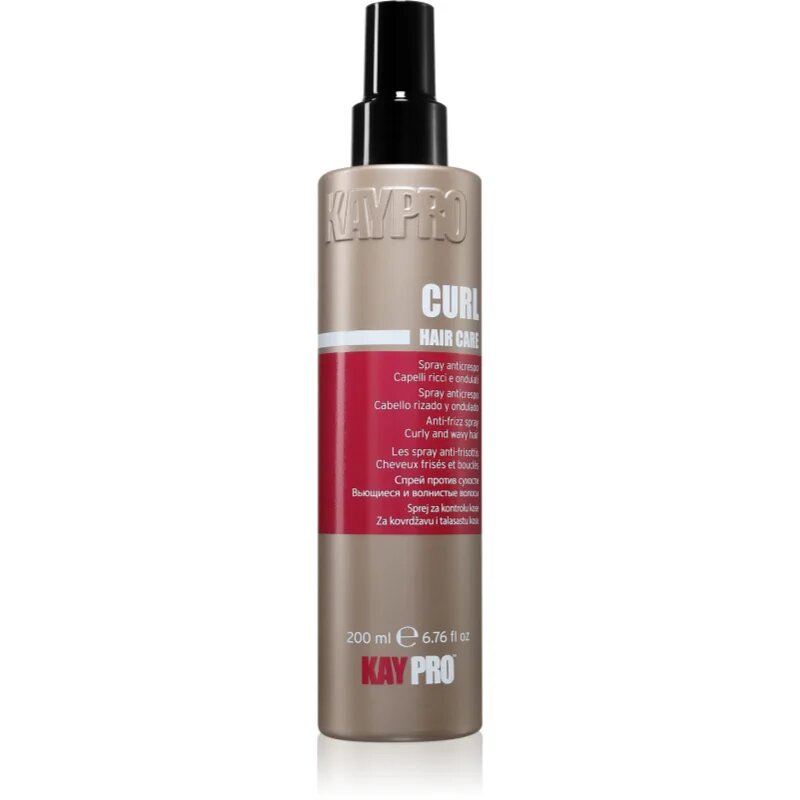 Kaypro Curl Hair Care Anti-Frizz Spray bezoplachová péče pro vlnité a kudrnaté vlasy 200 ml