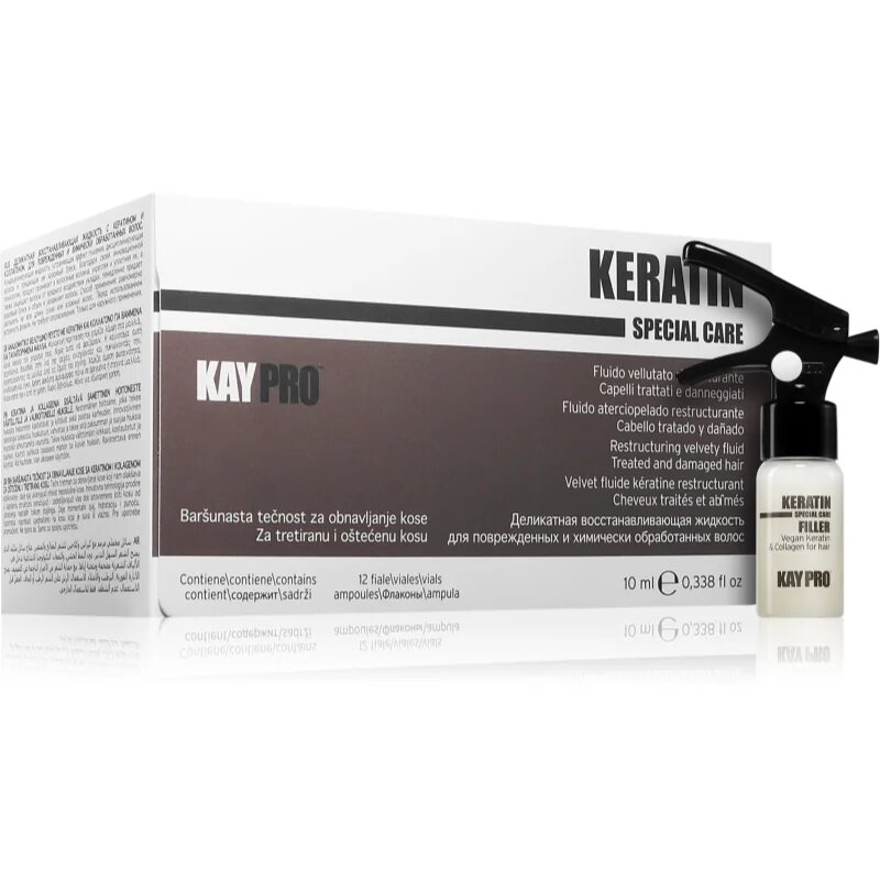 Kaypro Keratin Filler fluid pro poškozené vlasy pro profesionální použití 12x10 ml