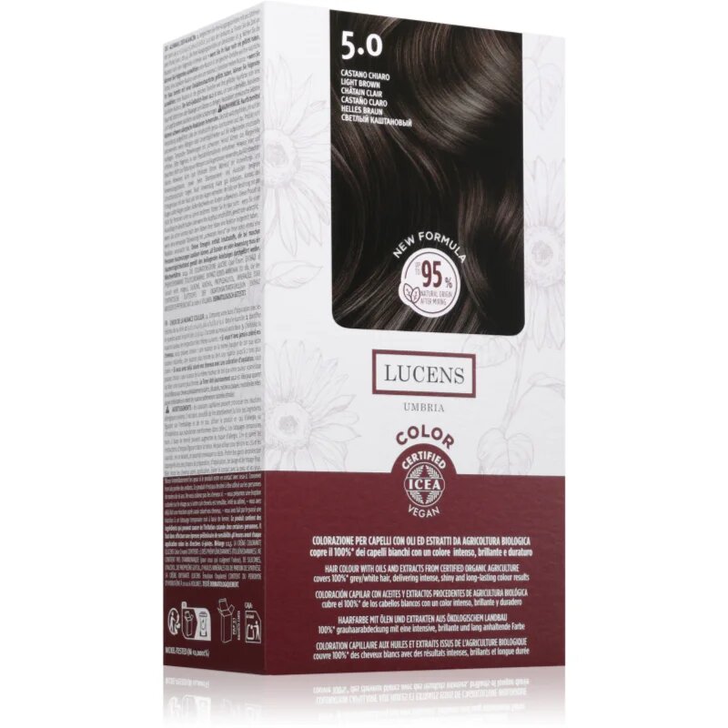 Kemon Group Lucens Umbria barva na vlasy odstín 5.0 Castano Chiaro 100 ml