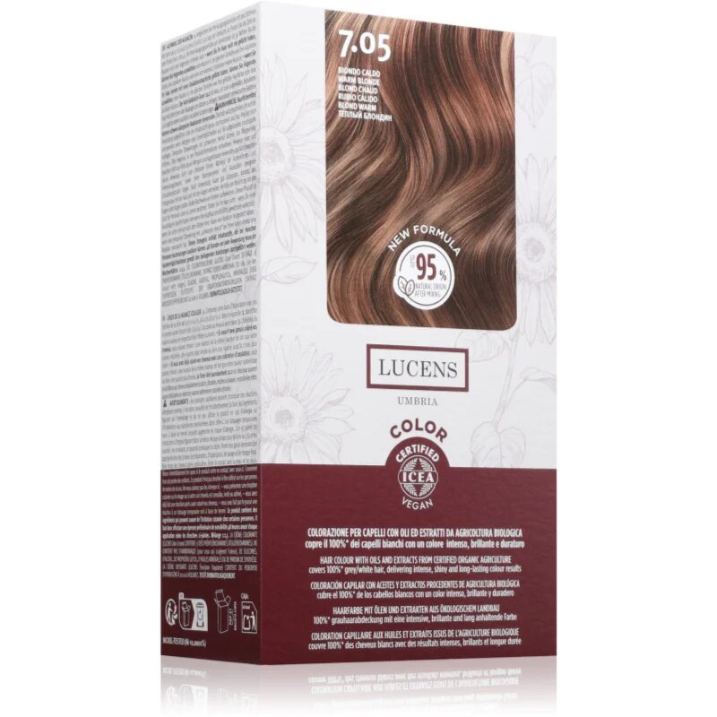 Kemon Group Lucens Umbria barva na vlasy odstín 7.05 Biondo Caldo 100 ml