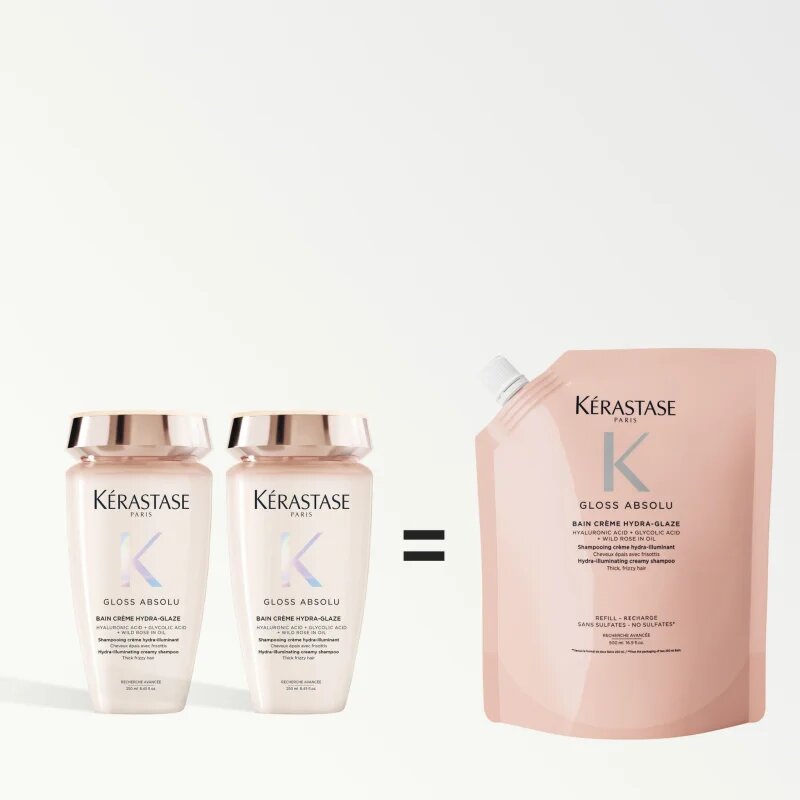 Kérastase Gloss Absolu Créme Bain Hydra-Glaze šamponová lázeň pro lesk a hebkost vlasů Refill 500 ml