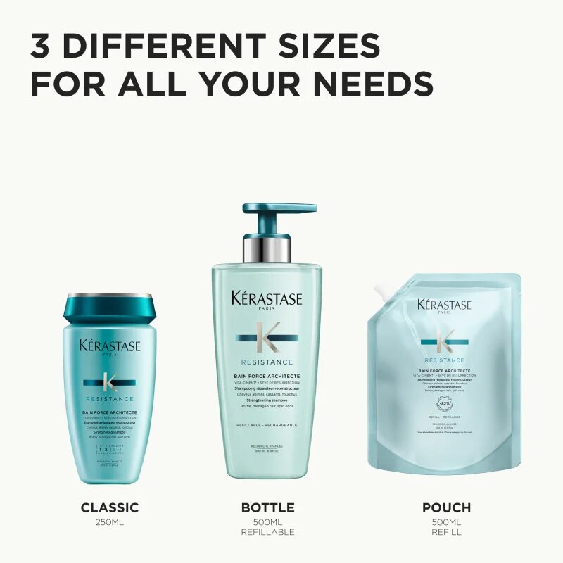Kérastase Résistance Bain Force Architecte šampon s posilujícími účinky pro oslabené a lehce poškozené vlasy 250 ml
