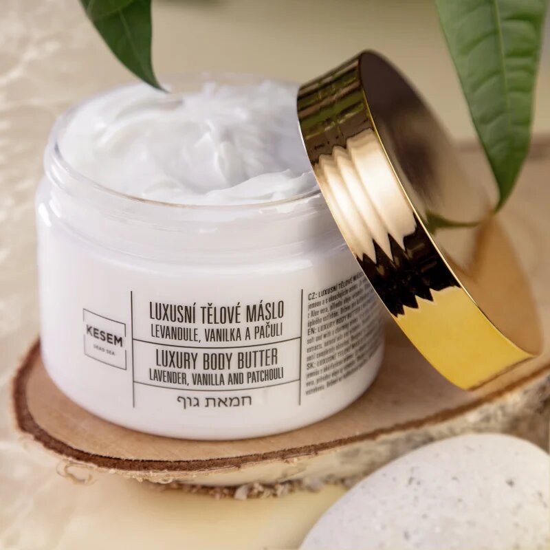 KESEM Luxury Body Butter Lavender Vanilla & Patchouli tělové máslo levandule vanilka a pačuli 350 ml