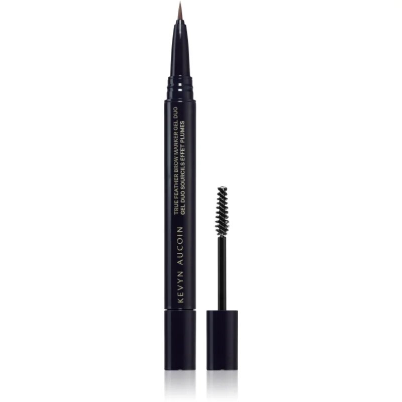 Kevyn Aucoin True Feather Brow Marker Gel Duo fix na obočí s kartáčkem odstín Warm Brunette 04 ml