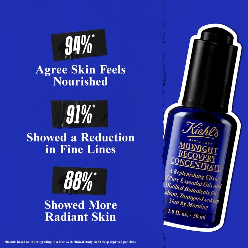 Kiehl's Midnight Recovery Concentrate noční regenerační sérum pro všechny typy pleti včetně citlivé 50 ml
