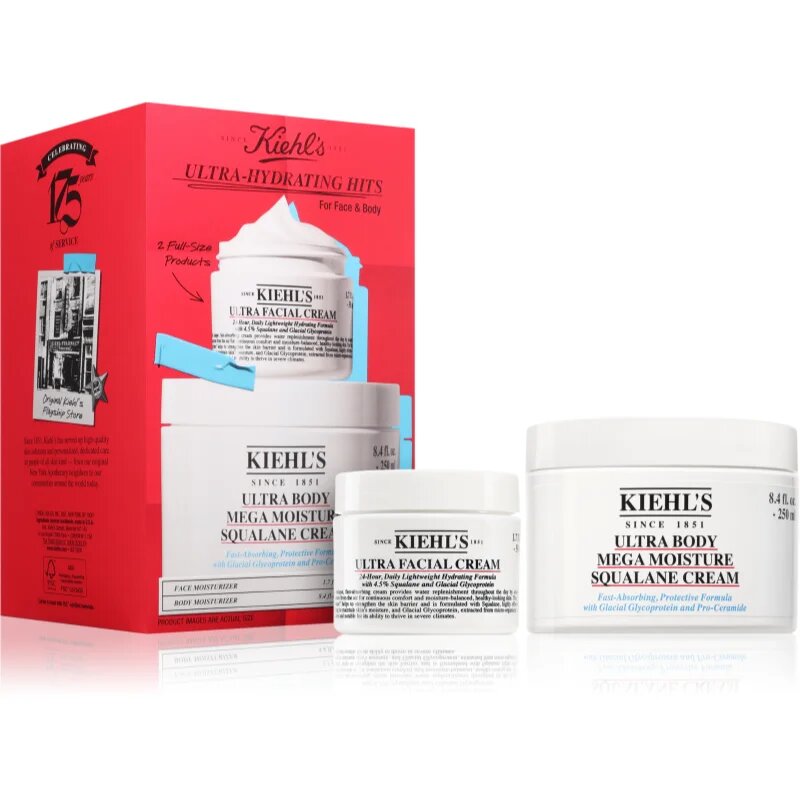 Kiehl's Ultra Body Mega Moisture Squalane Cream dárková sada na tělo a obličej pro ženy