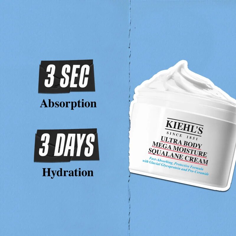 Kiehl's Ultra Body Mega Moisture Squalane Cream hydratační tělový krém pro ženy 250 ml