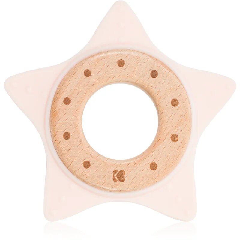Kikkaboo Silicone and Wood Teether Star kousátko Pink 1 ks