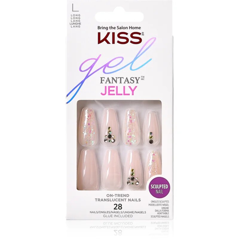 KISS Gel Fantasy Jelly umělé nehty Jelly Juice 28 ks