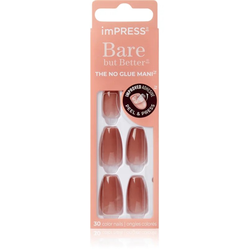 KISS imPRESS Bare but Better umělé nehty samolepicí Flare 30 ks