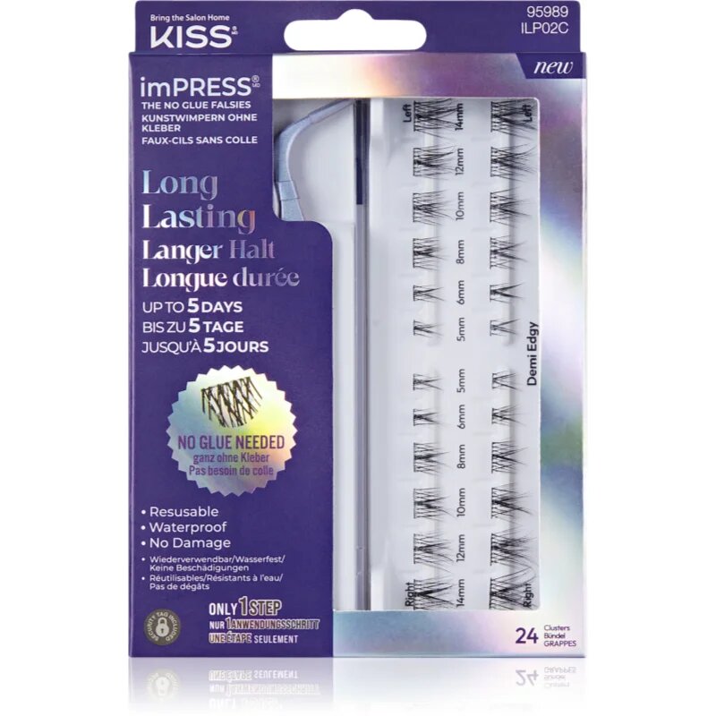 KISS imPRESS LongLasting samolepící trsové řasy 20 ks