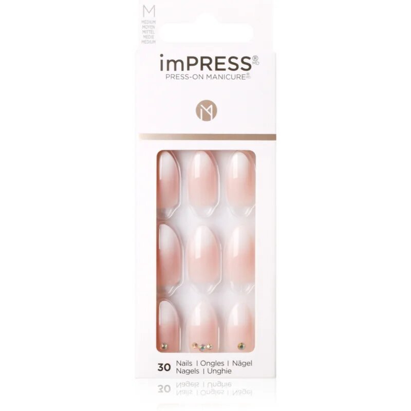 KISS imPRESS Medium umělé nehty samolepicí Awestruck 30 ks
