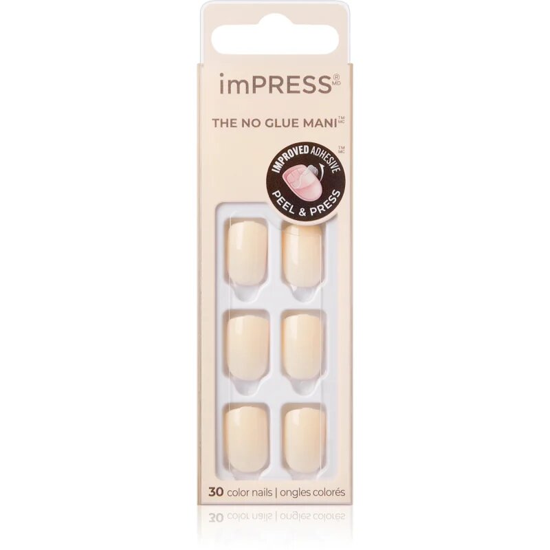 KISS imPRESS The No Glue Mani Short umělé nehty Point Pink 30 ks