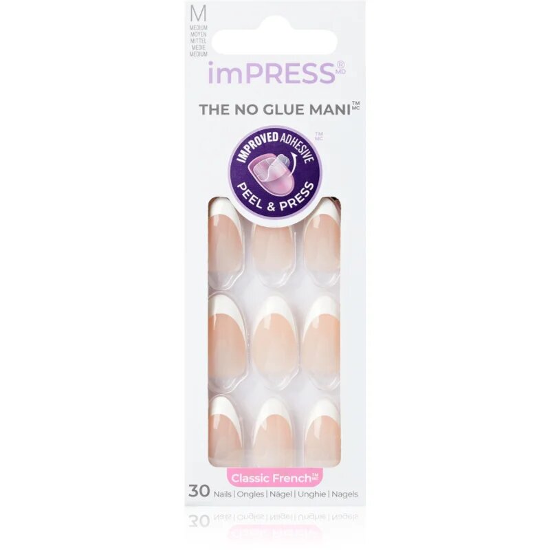 KISS imPRESS The No Glue Mani umělé nehty samolepicí Everlasting 30 ks