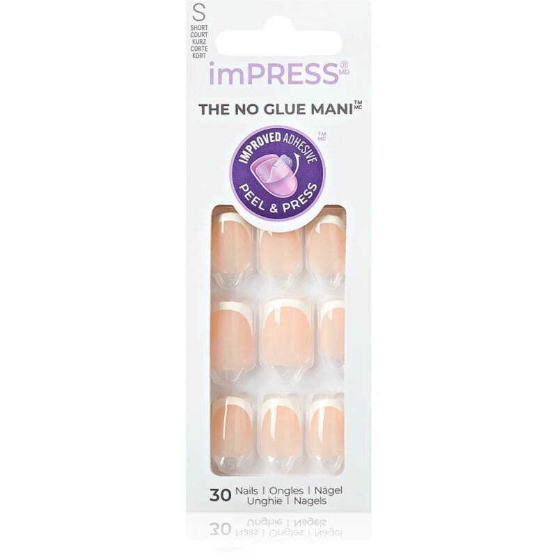 KISS imPRESS The No Glue Mani umělé nehty samolepicí Model 30 ks