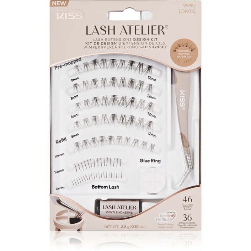 KISS Lash Atelier Desing Kit trsové nalepovací řasy s lepidlem 01 1 ks