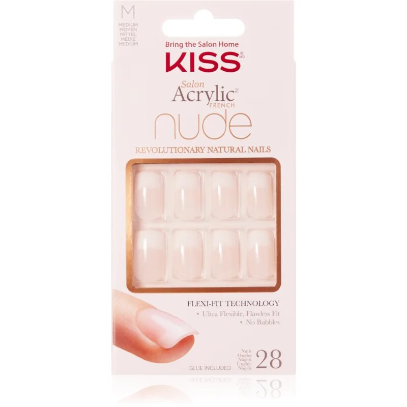 KISS Nude Nails Cashmere umělé nehty medium 28 ks