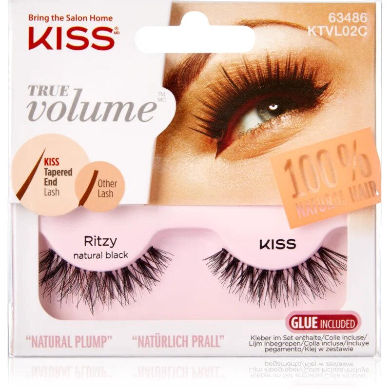 KISS True Volume Ritzy umělé řasy Natural Black 1 pár