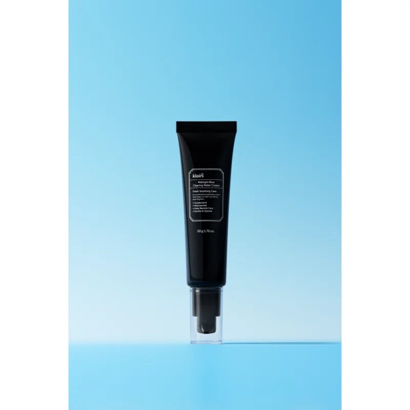 Klairs Midnight Blue Clearing Water Cream lehký hydratační krém pro rozjasnění a vyhlazení pleti 50 g