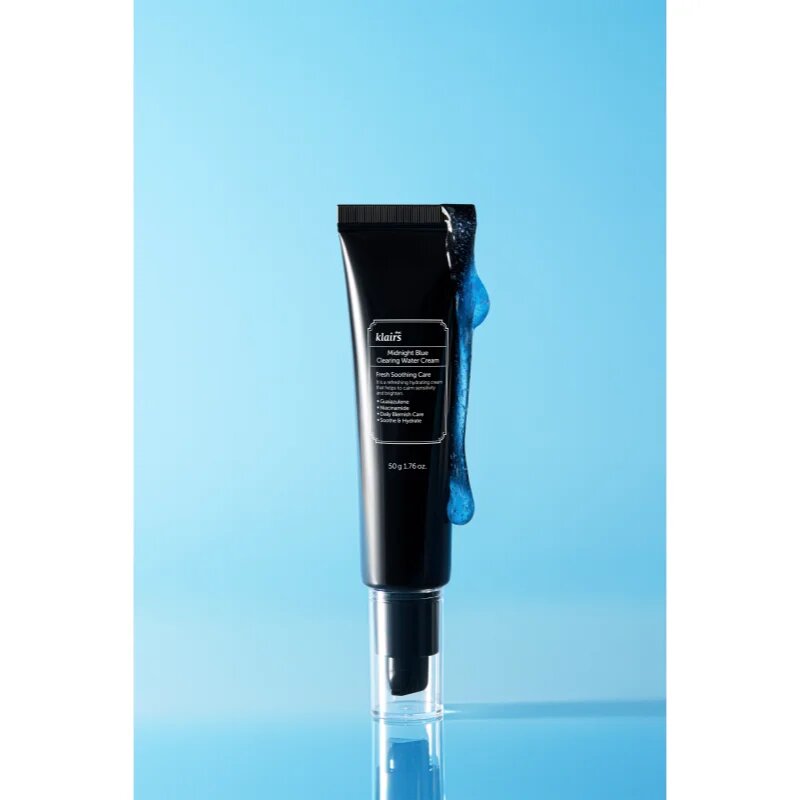 Klairs Midnight Blue Clearing Water Cream lehký hydratační krém pro rozjasnění a vyhlazení pleti 50 g
