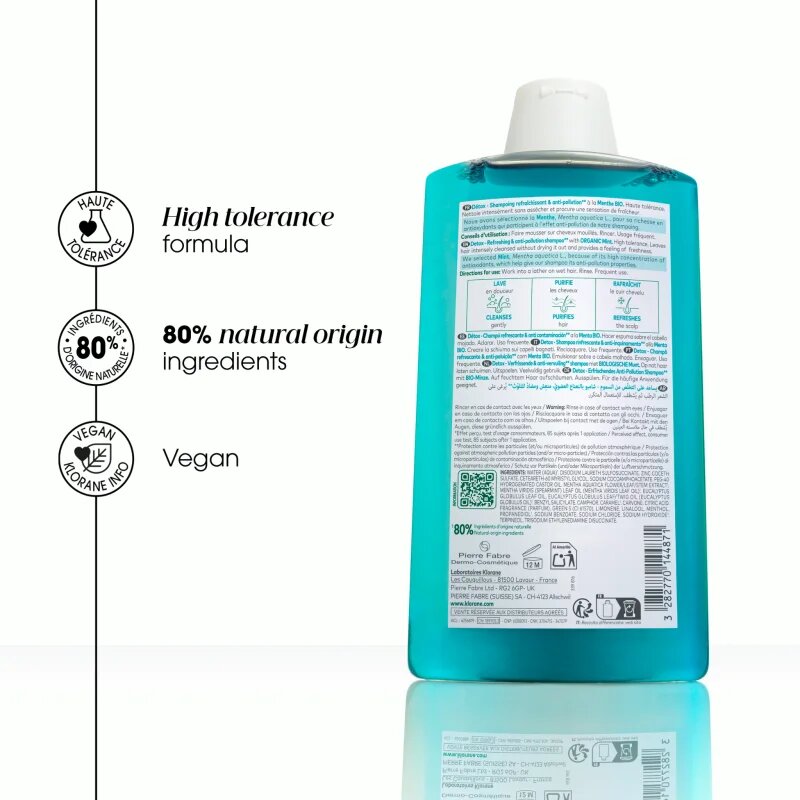 Klorane Bio Máta Vodní čisticí detoxikační šampon pro normální vlasy 200 ml