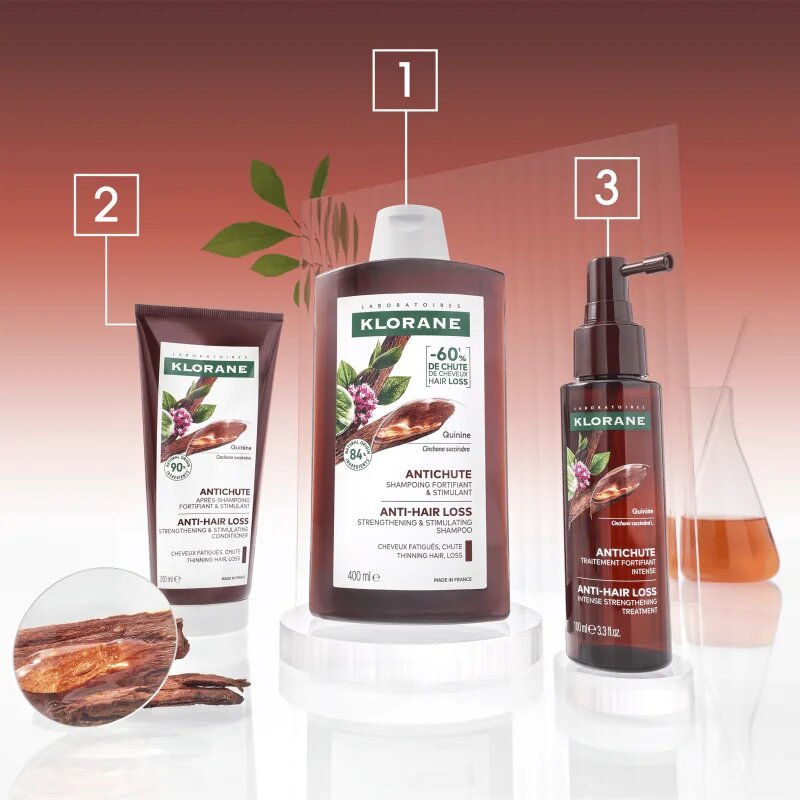 Klorane Chinin Anti-Hair Loss Shampoo posilující šampon proti vypadávání vlasů 400 ml