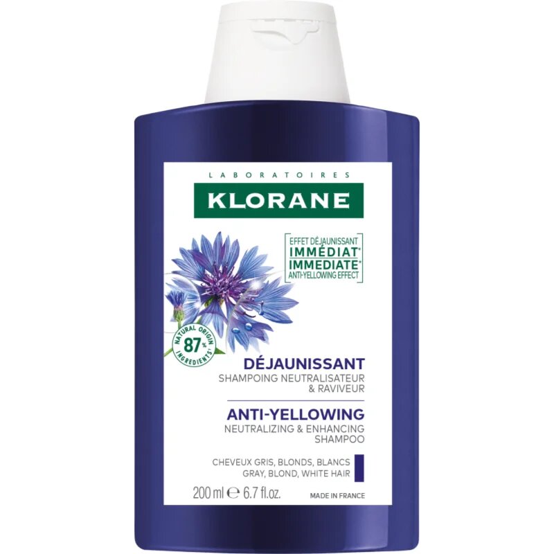 Klorane Chrpa Bio šampon neutralizující žluté tóny 200 ml