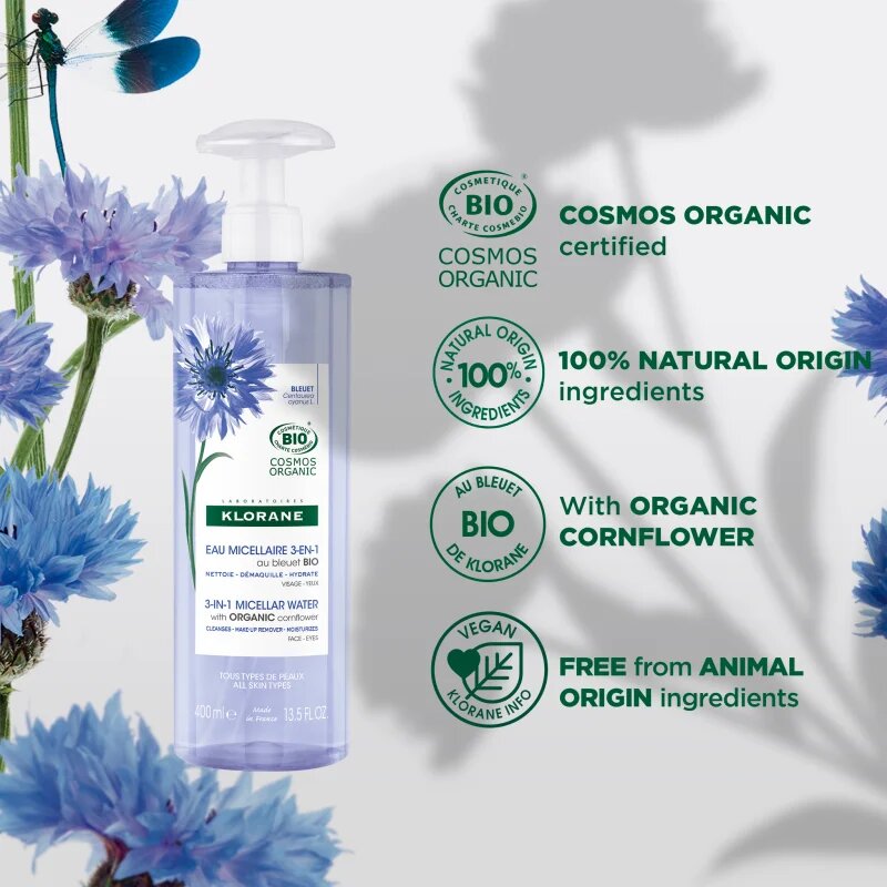 Klorane Chrpa micelární voda 3v1 400 ml