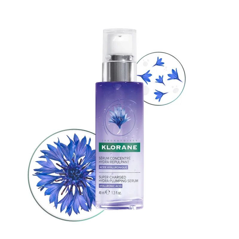Klorane Chrpa Super-Charged Hydra-Plumping Serum aktivní sérum pro rozjasnění a vyhlazení pleti 40 ml