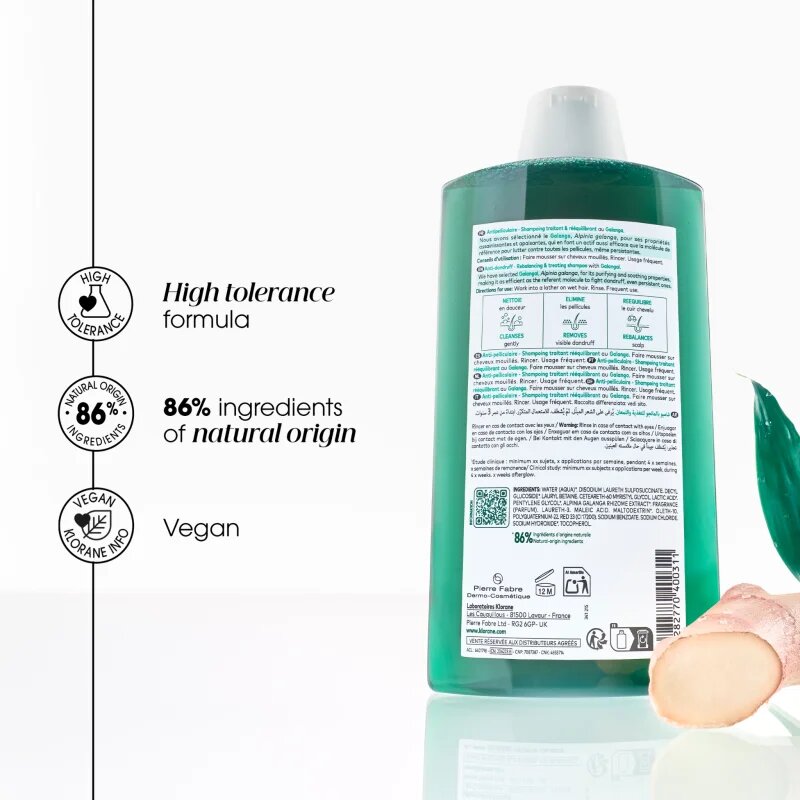 Klorane Galanga hydratační šampon proti lupům 400 ml