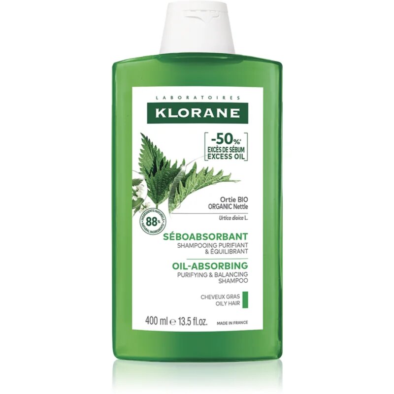 Klorane Kopřiva čisticí šampon na mastné vlasy 400 ml