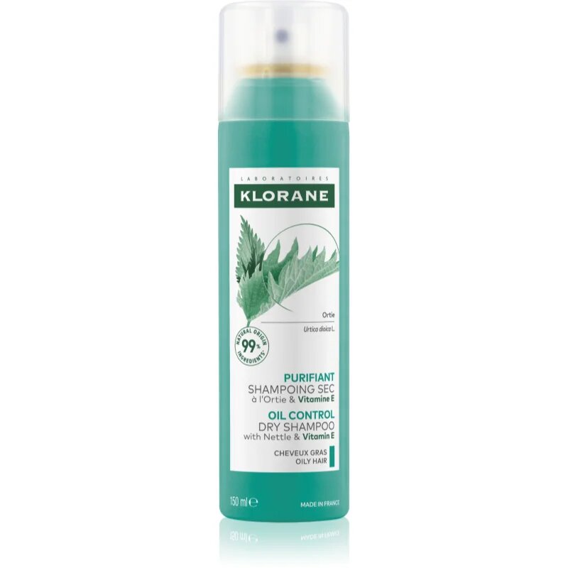 Klorane Kopřiva suchý šampon na mastné vlasy 150 ml