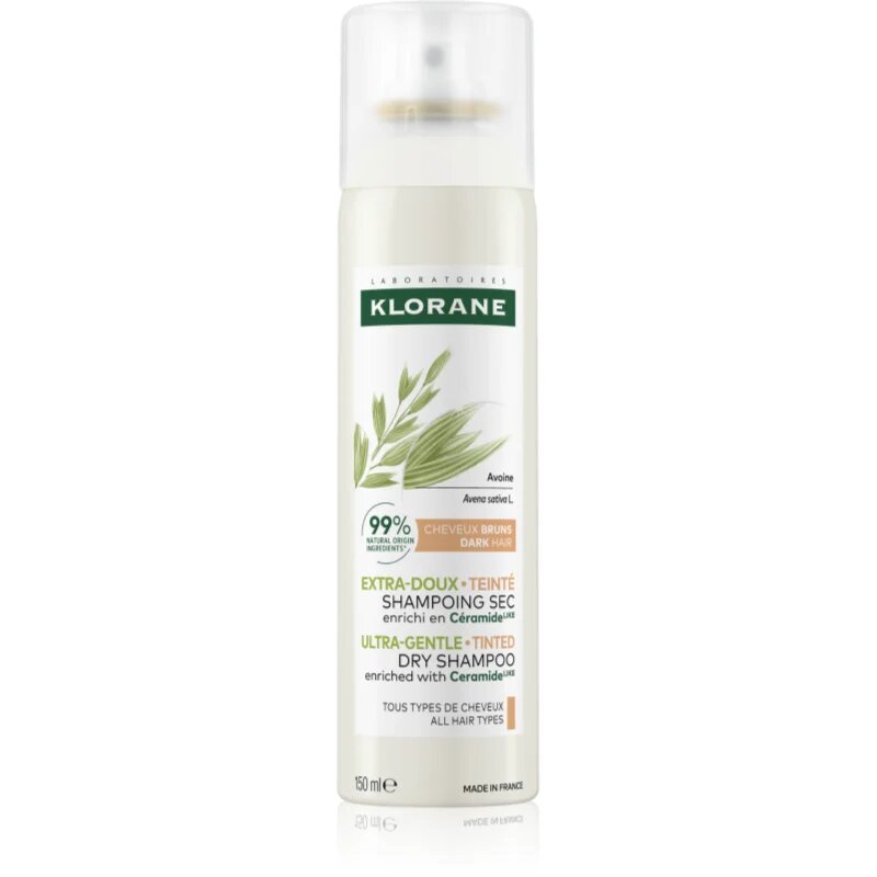 Klorane Oats Dry Shampoo jemný suchý šampon pro tmavé vlasy 150 ml