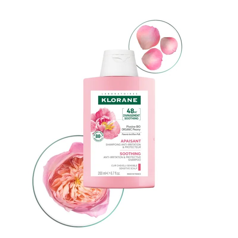 Klorane Pivoňka Soothing Sensitive Hair Scalp Shampoo šampon pro citlivou pokožku hlavy 200 ml