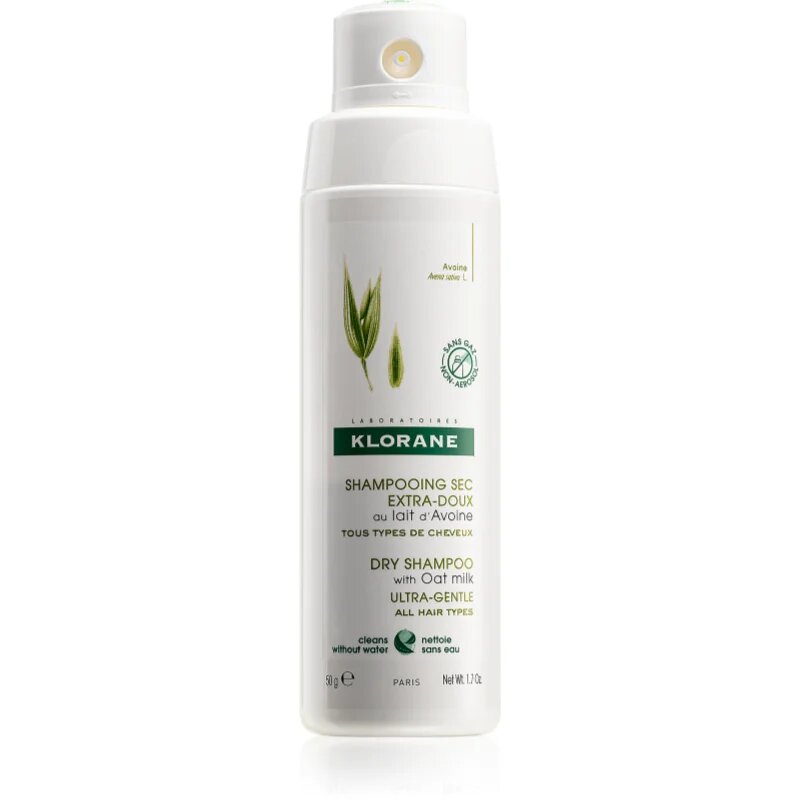 Klorane ULTRA-GENTLE Dry Shampoo with Oat Milk suchý šampon bez aerosolu pro všechny typy vlasů 50 g